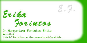 erika forintos business card